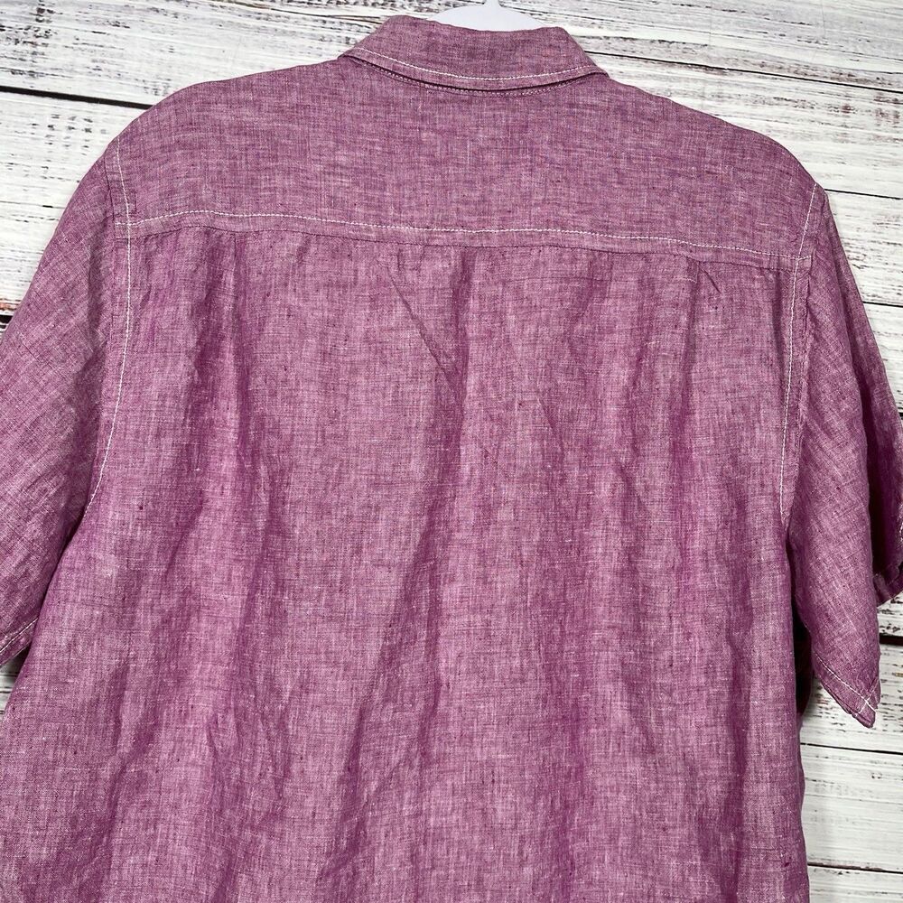 Tommy Bahama Shirt Relax Mens M Pink 100% Linen Short Sleeve Button Down Resort - Picture 4 of 13